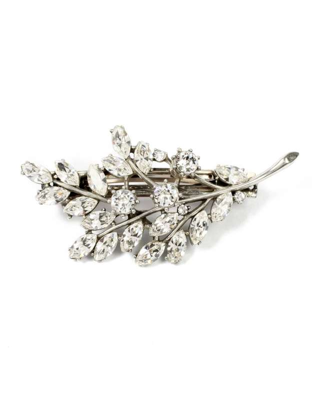 Crystal Leaf Hair Barrette